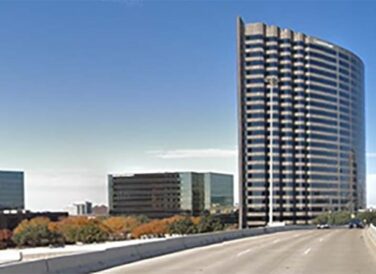 LBJ Expressway highway through city buildings