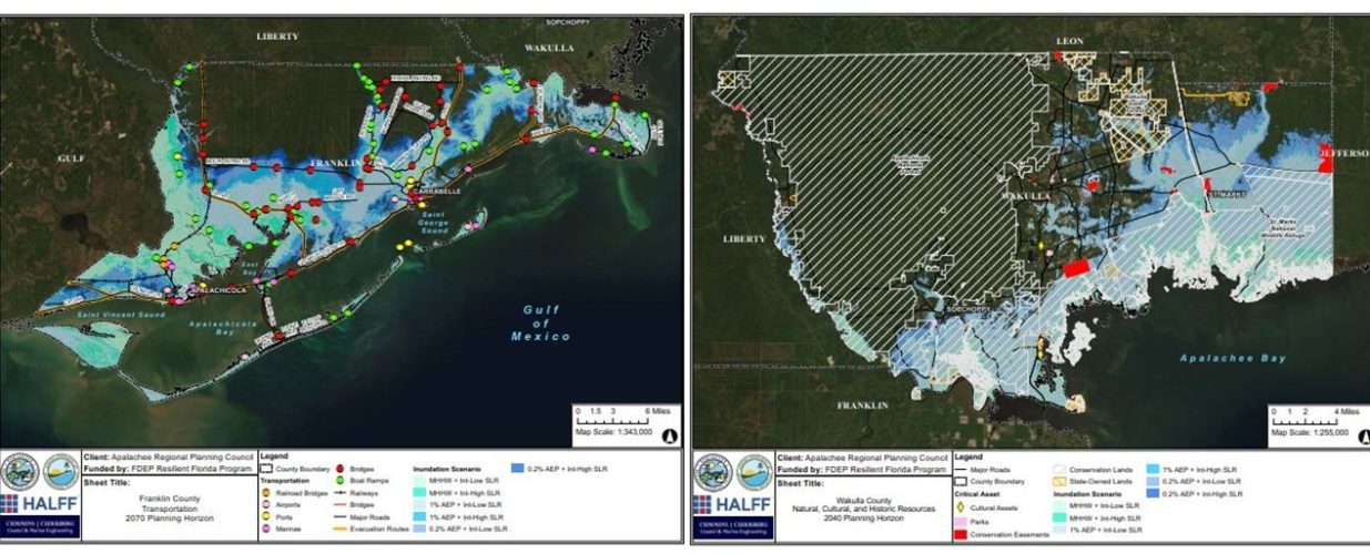 Franklin County transportation planning ARPC Assessment map and Wakula County natural, cultural and historical planning map