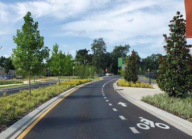 FAMU Way newly-pave road with bike lane